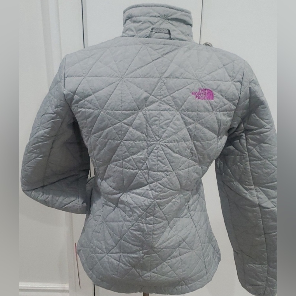 The North Face Quilted Jacket Womens Small Gray Purple Packable Light Puffer